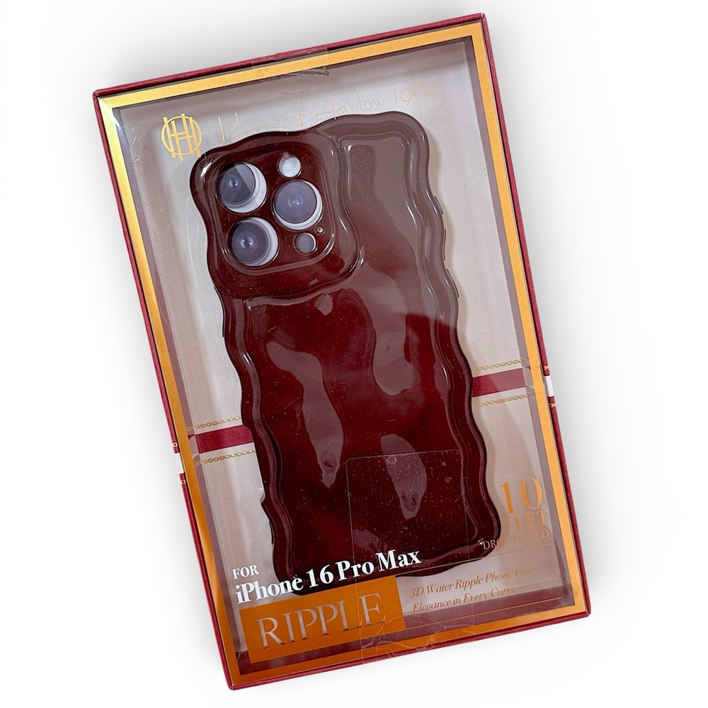 House of Harlow 1960 Ripple 3D Phone Case for iPhone 16 Pro Max - merlot